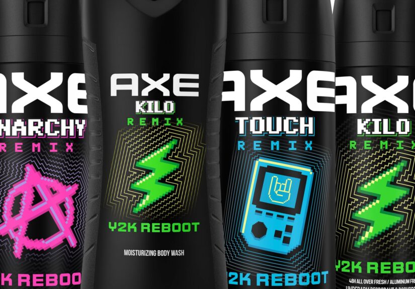 AXE Y2K Reboot collection featuring Anarchy Remix, Touch Remix and Kilo Remix body sprays with Kilo Remix body wash.
